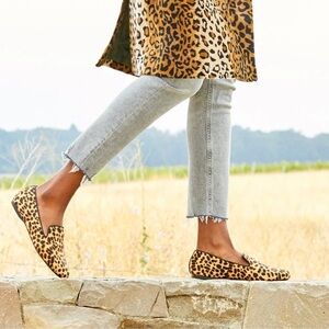 Birdies Resculpted Starling Leopard Calf Hair Loafers 8.5 Animal Print Comfort